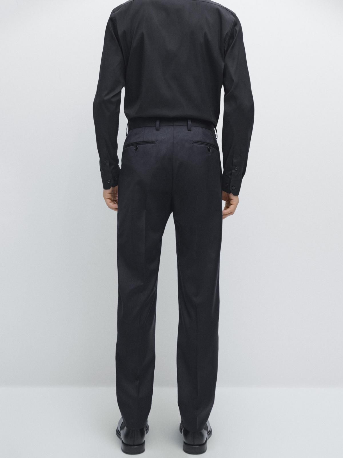 마시모두띠 핀스트라이프 울 슬림핏 수트 팬츠 0046/646 NAVY BLUE - 상세 이미지 3