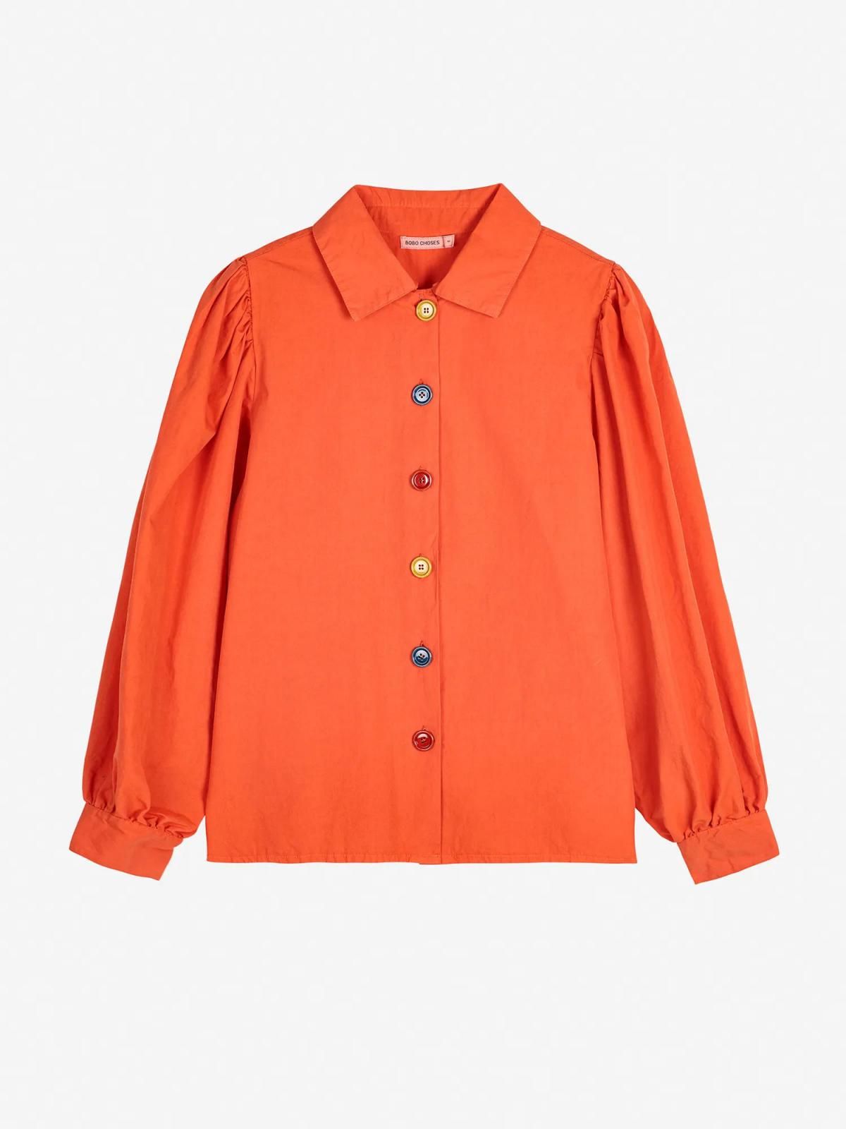 보보쇼즈 오렌지 루즈핏 코튼 버튼 셔츠 b225fd003 ONE COLOR - 메인 이미지