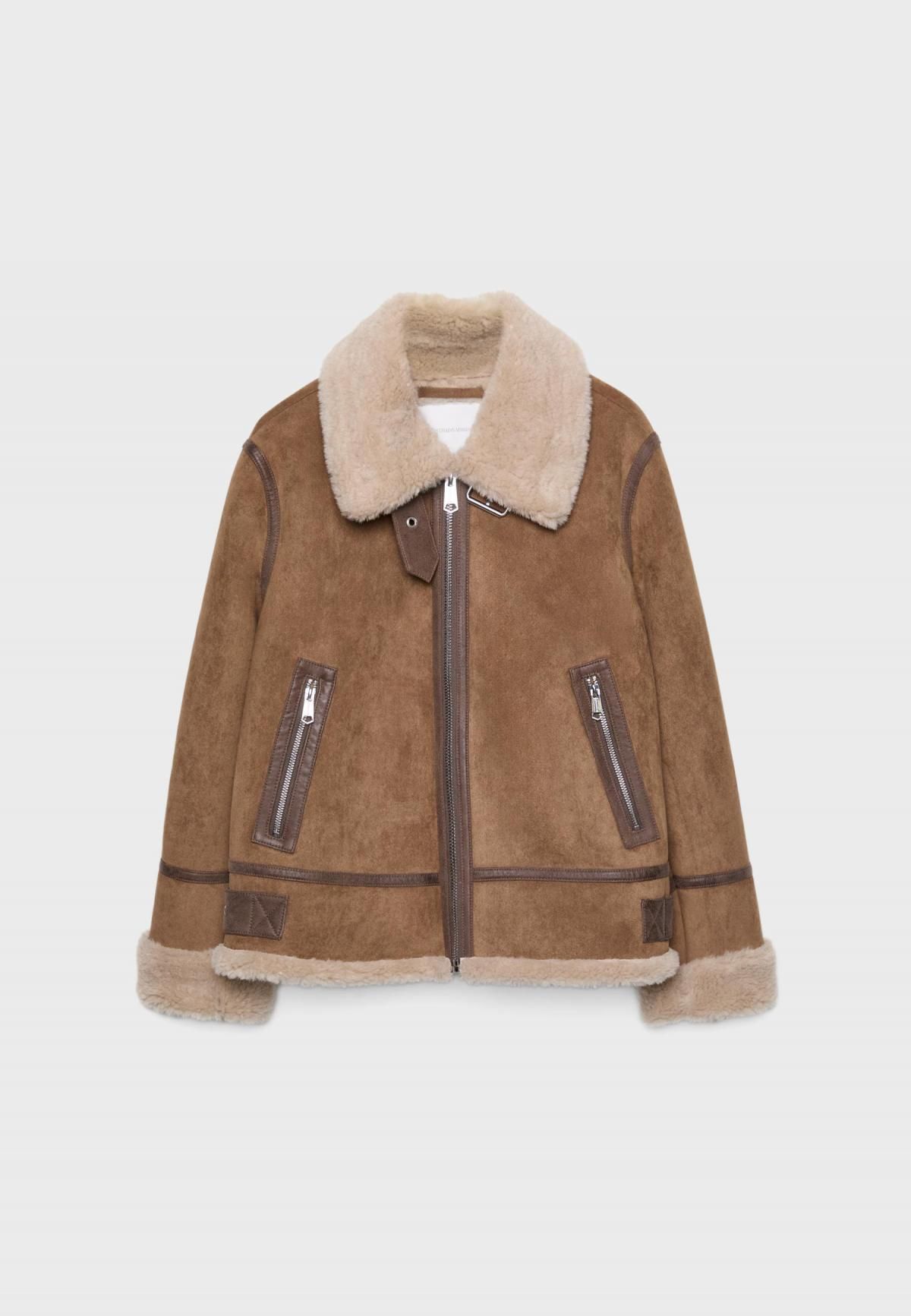 스트라디바리우스 테크니컬 무스탕 페이크퍼 자켓 5754/358 BEIGE - 상품 이미지