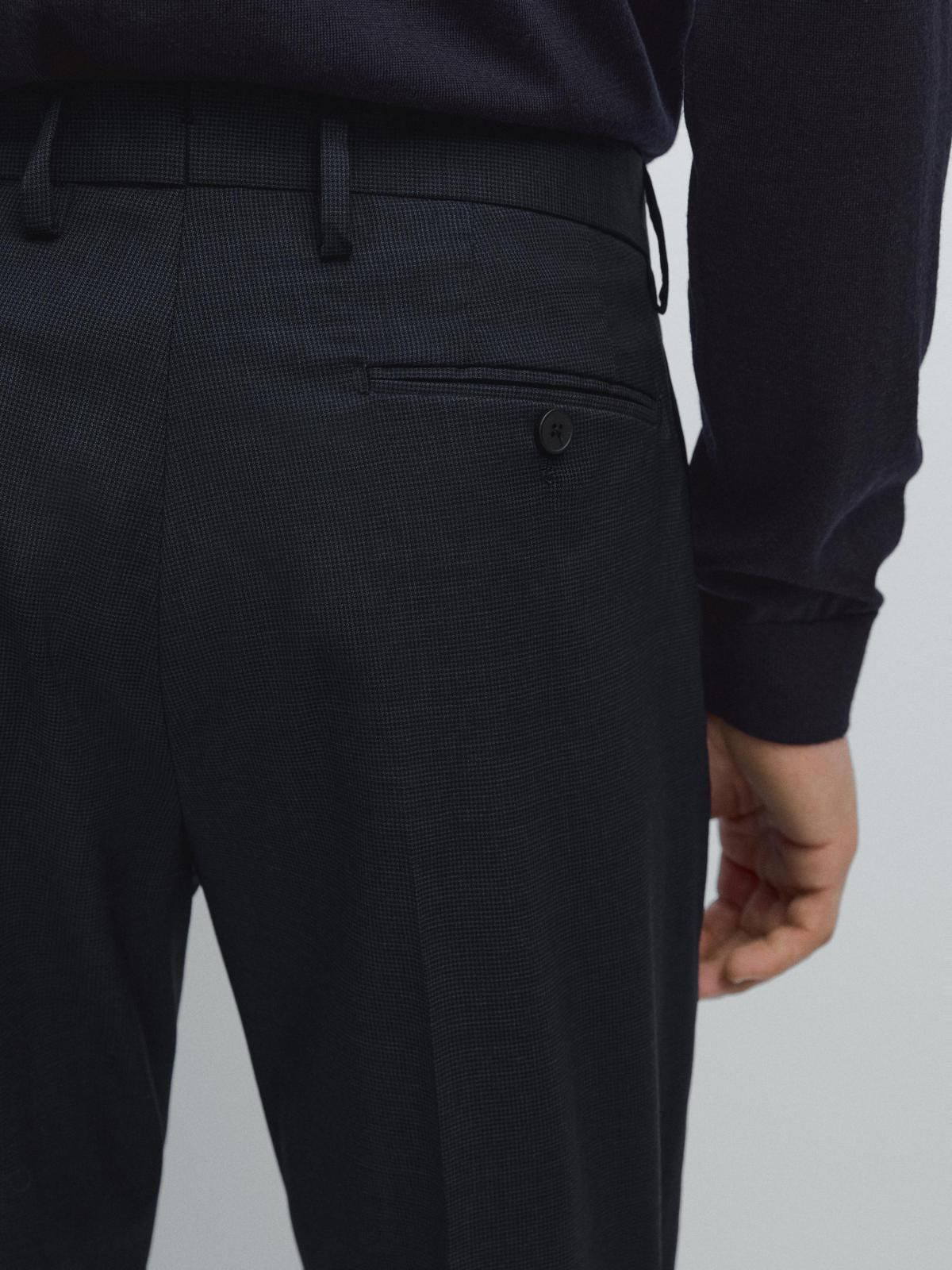 마시모두띠 클래식 하운드투스 슬림핏 수트 팬츠 0049/649 NAVY BLUE - 상세 이미지 3