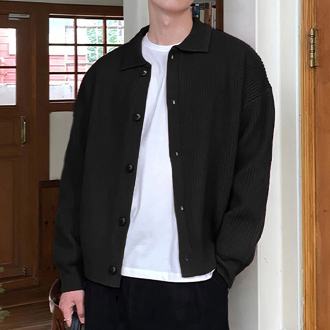 남자 카라 카디건 클래식 가디건 봄 가을 2XL 3XL - 상세 이미지 3
