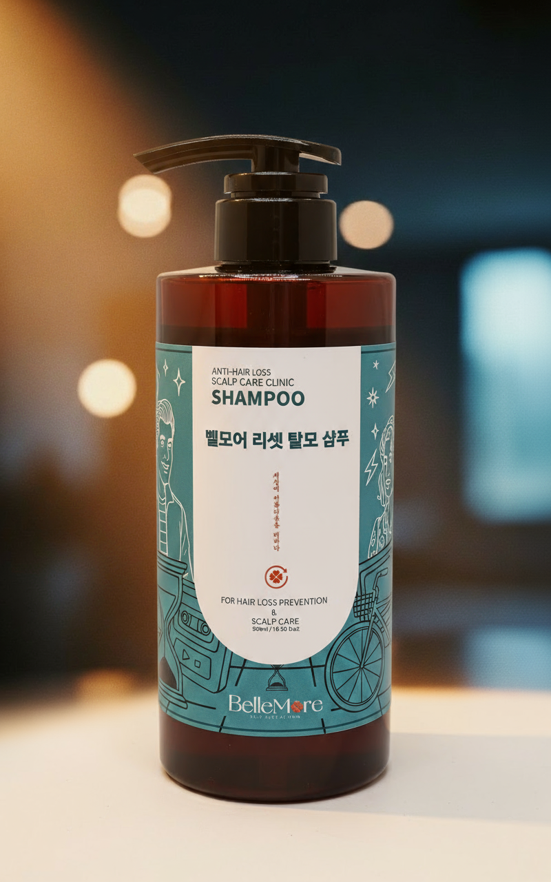 벨모어 리셋 탈모 완화 샴푸 500ml 남성 여성 노화·흰머리 개선 머릿결 부드러운 - 상세 이미지 2