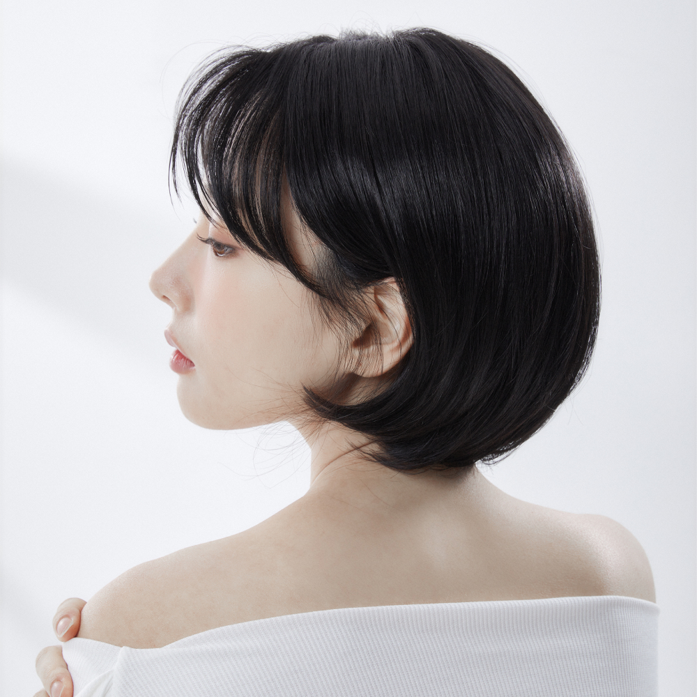 수제통가발 숏단발 사이드뱅 자연스러운 여자가발 키코 - 상세 이미지 3