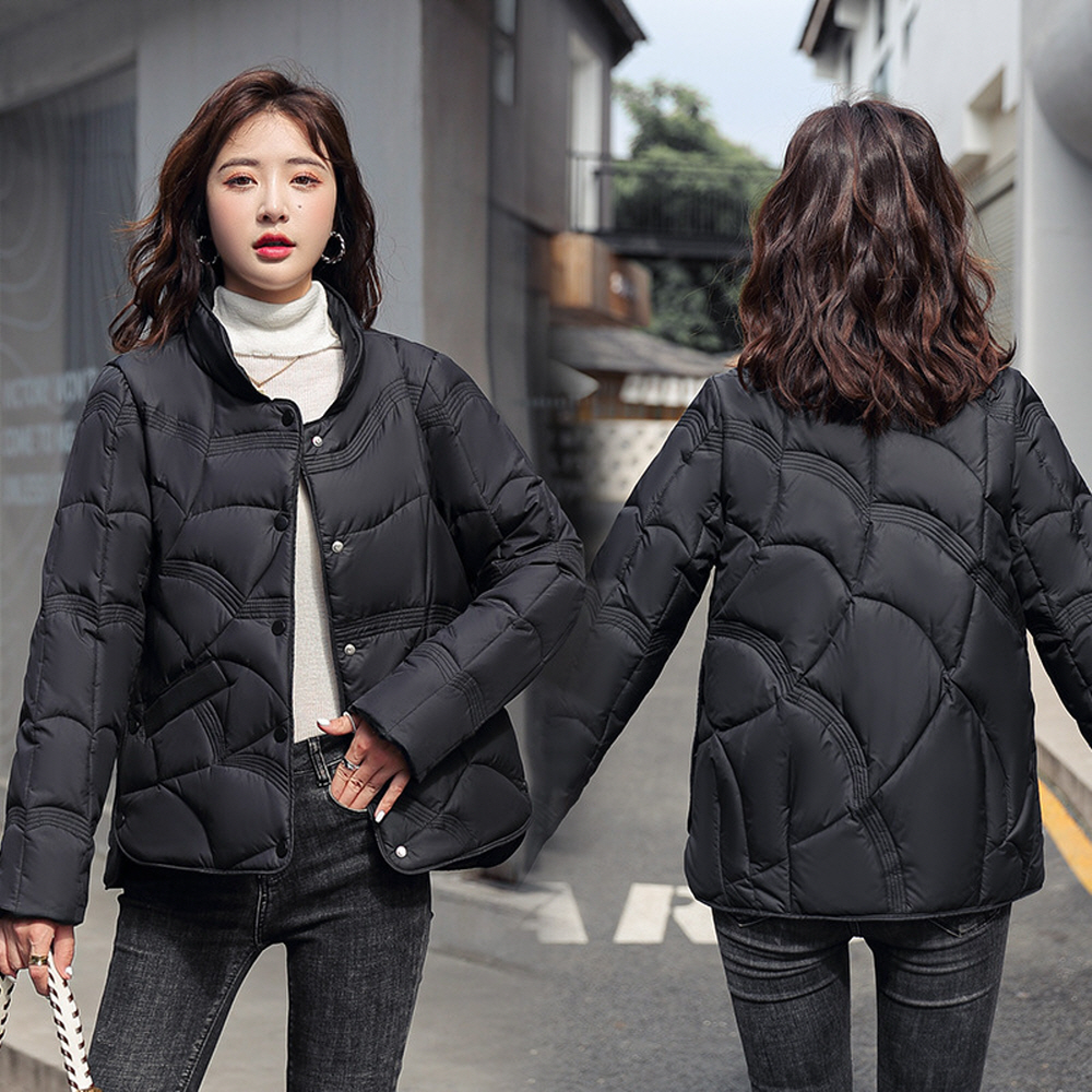 초겨울아우터 경량패딩 카라 누빔 덕다운 퀼팅점퍼 여자 오리털 100% 퀄팅 간절기 자켓 - 상세 이미지 2