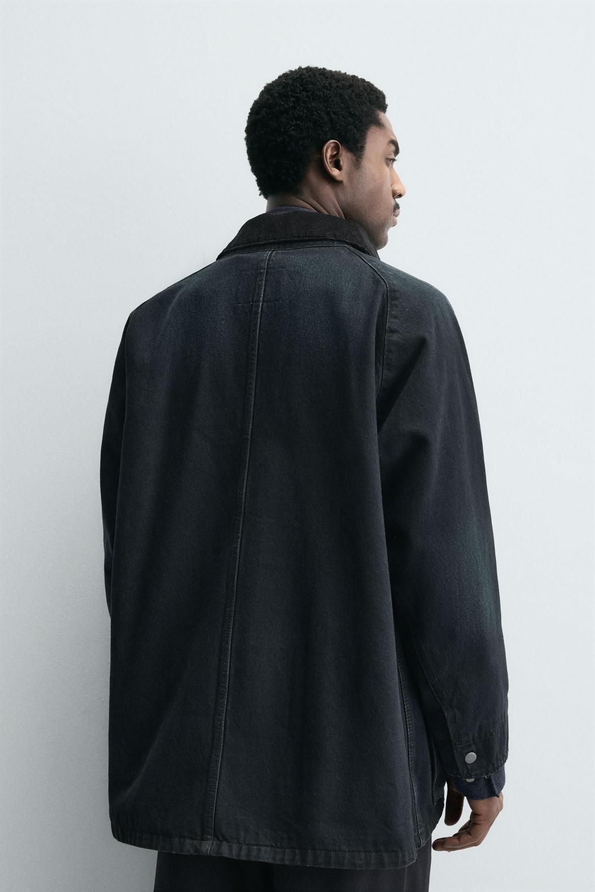 자라 오버핏 콤비 칼라 데님 재킷 5762/381 BLUE - 상세 이미지 4