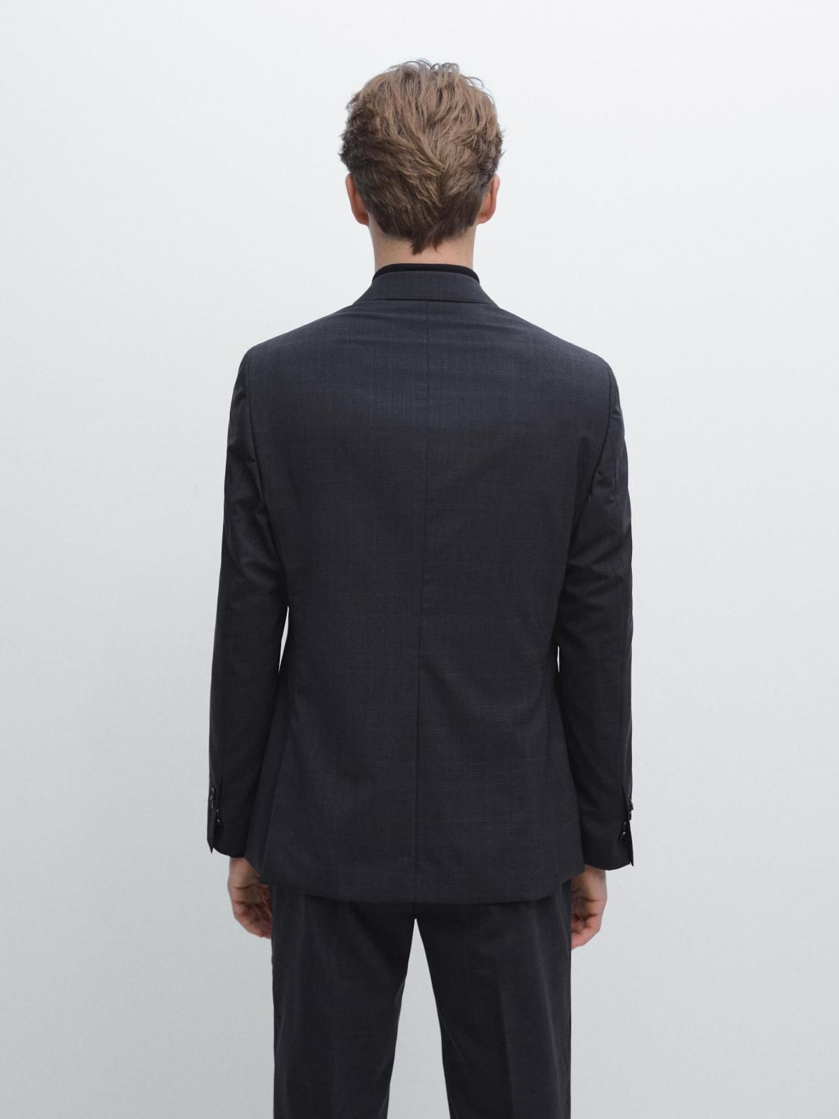 마시모두띠 클래식 체크 울 테일러드 블레이저 3512/509 NAVY BLUE - 상세 이미지 3