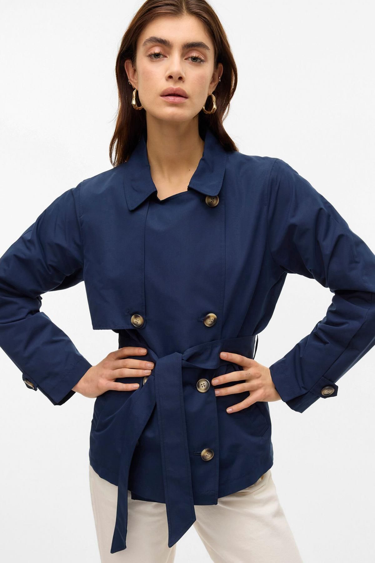 베로모다 모던 더블버튼 숏 트렌치코트 7930180 AZUL MARINO - 상세 이미지 2