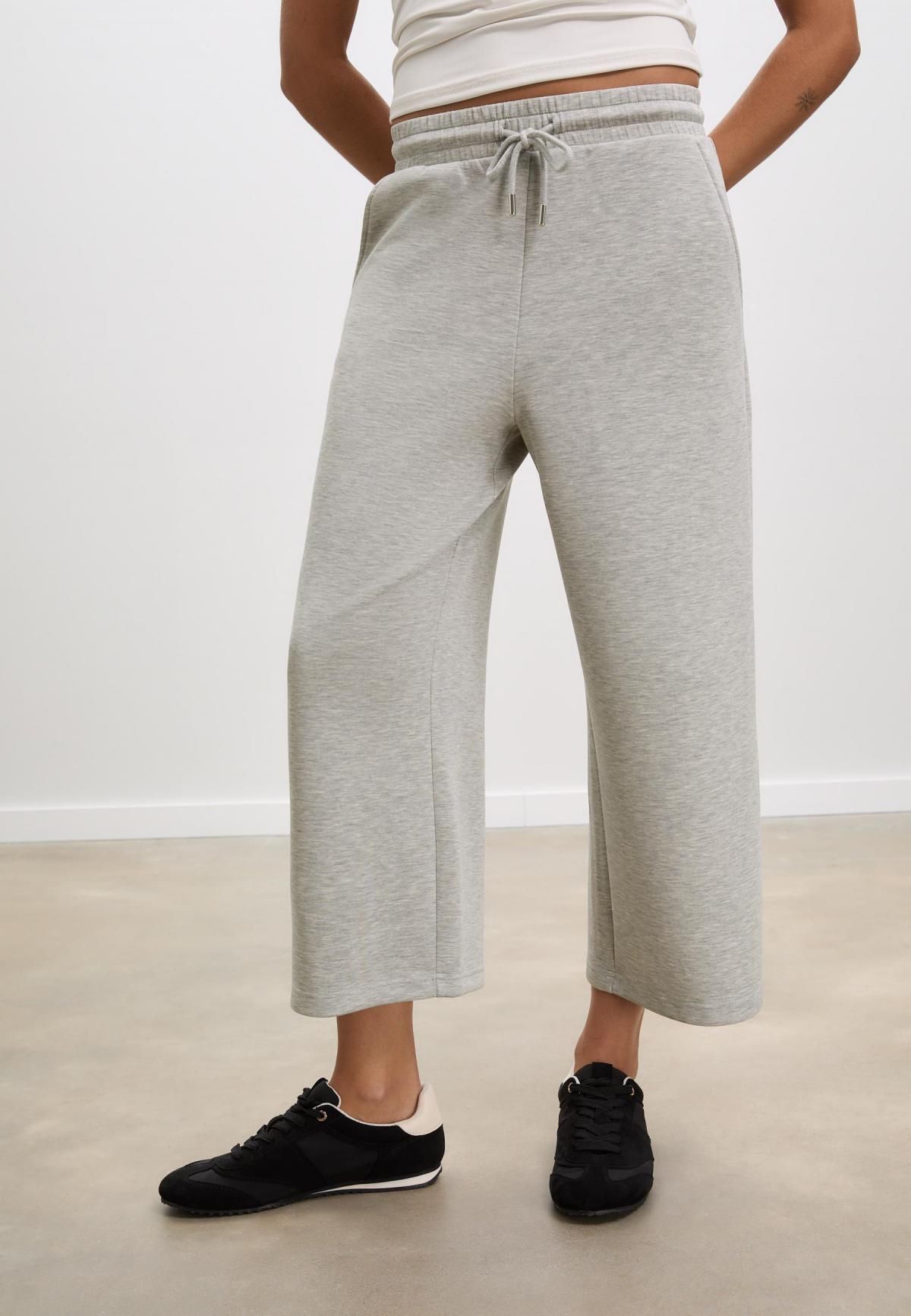 스트라디바리우스 소프트 모달 와이드 밴딩 팬츠 7763/371 GREY MELANGE - 상품 이미지