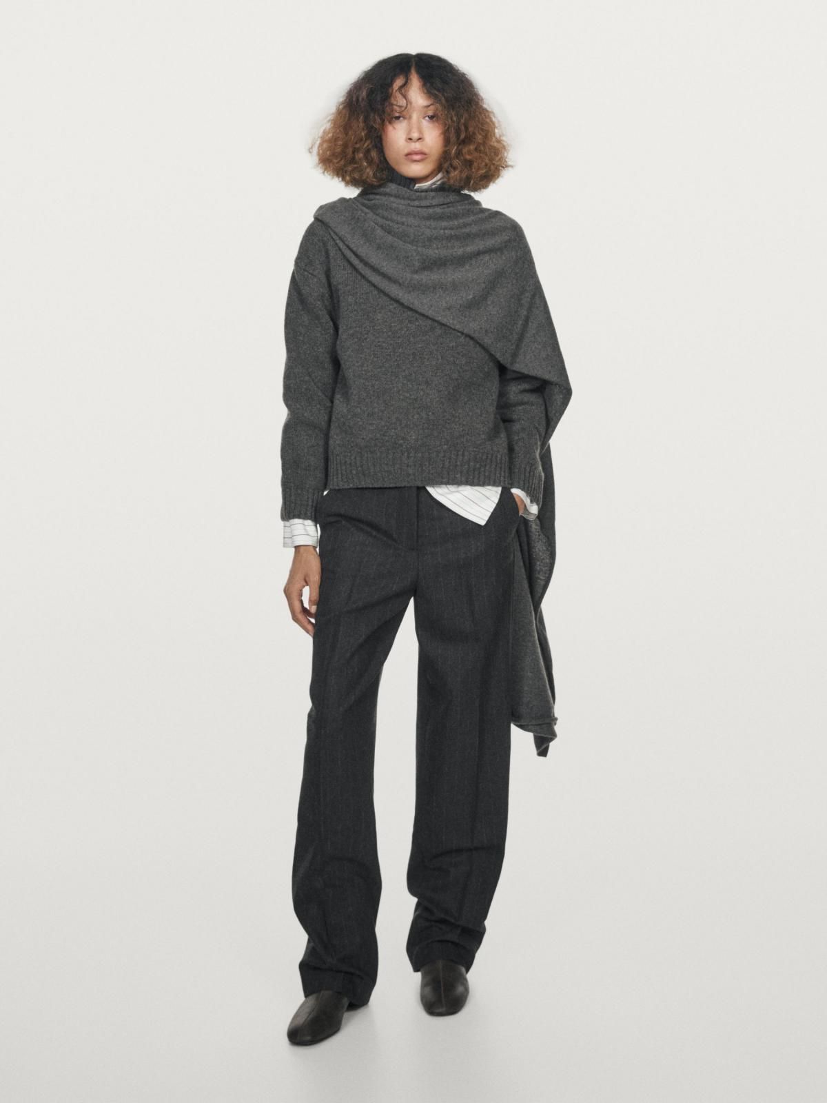 마시모두띠 핀스트라이프 울 혼방 슬랙스 팬츠 5054/901 DARK GREY - 상세 이미지 2