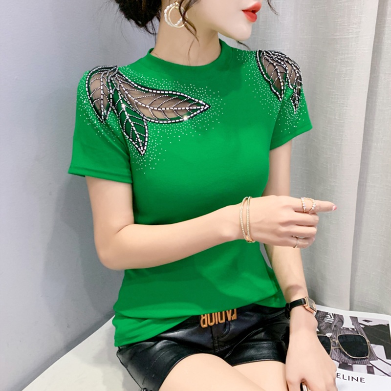 여성 라인 댄스복 상의 방송댄스 요가 라틴 브라 사교 폴 스포츠 탑 운동 티셔츠 숏 줌바 - 상세 이미지 2