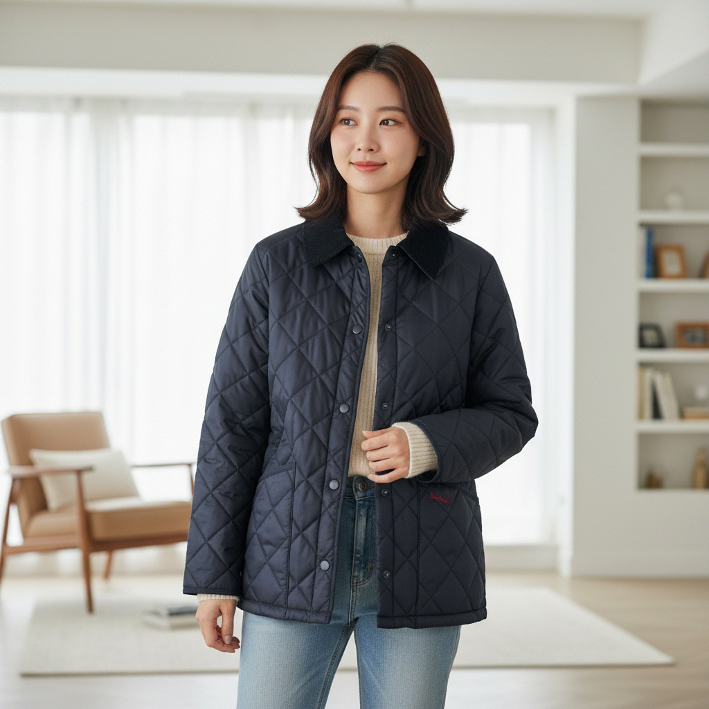 바버 자켓 가을 리데스데일 여성용 퀼팅 자켓 빅키즈 겸용 영국판 이미지 3