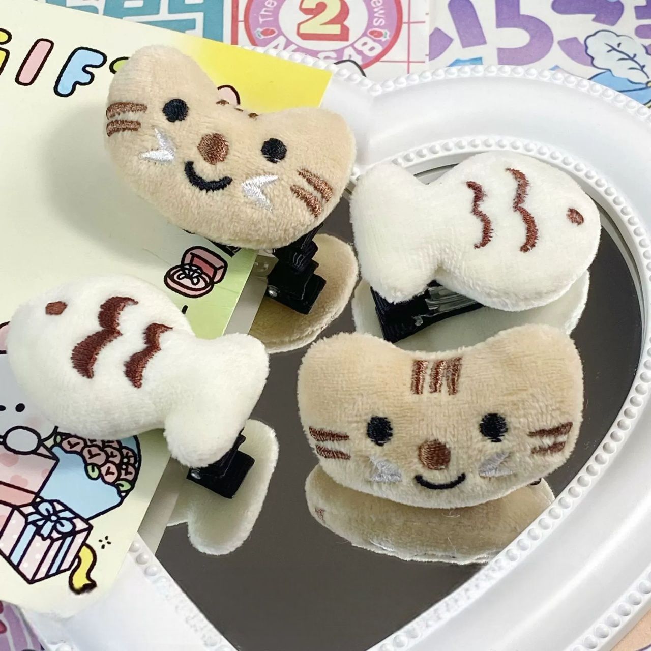 고양이 붕어빵 집게핀 머리핀 헤어핀 머리 헤어 똑딱 삔 클립 악세사리 귀여운 머리집게 헤어집게 앞머리고정 예쁜 헤어핀셋 - 상세 이미지 2