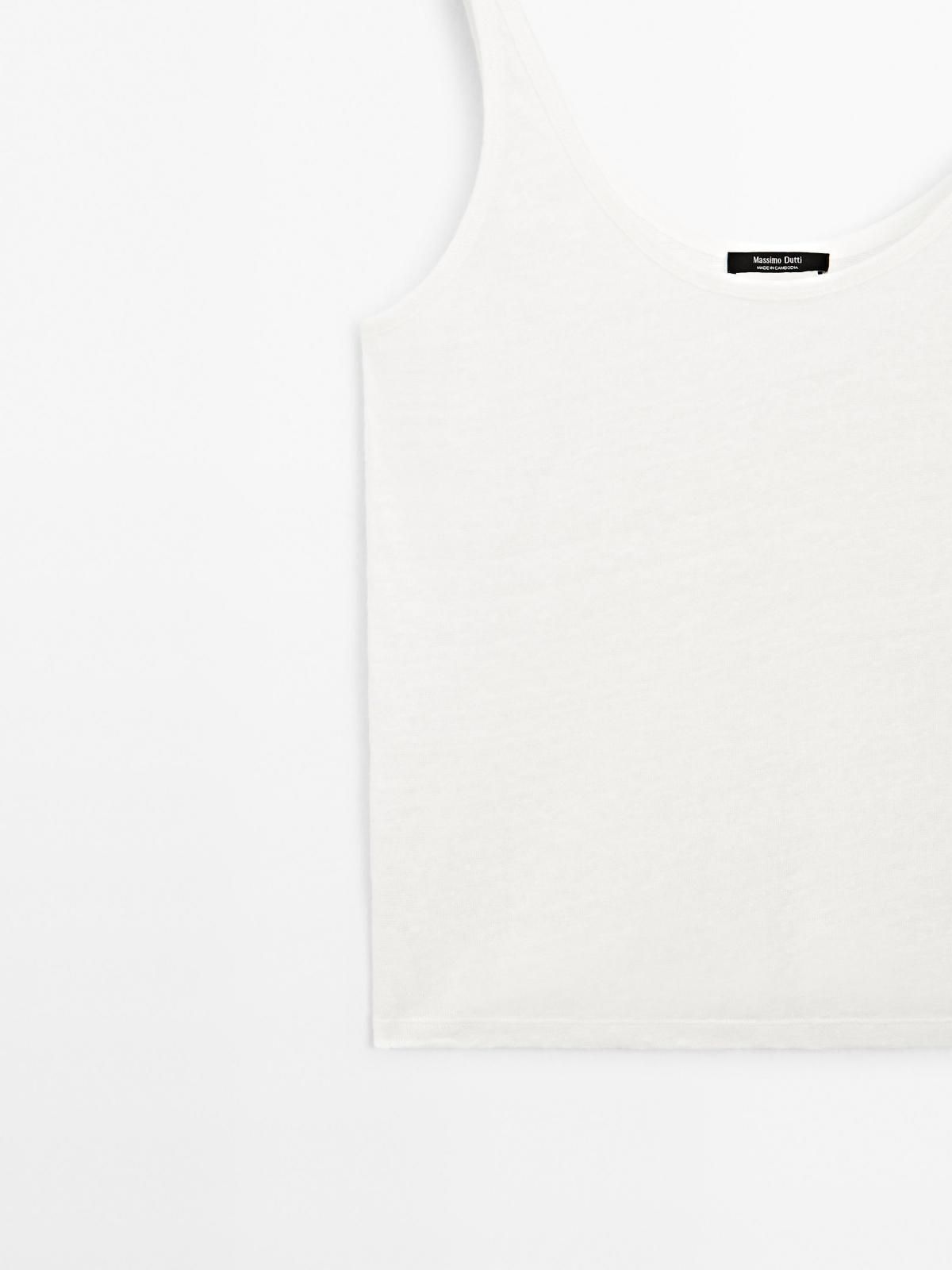마시모두띠 리넨 민소매 크루넥 탑 6225/937 OFF WHITE - 상세 이미지 4