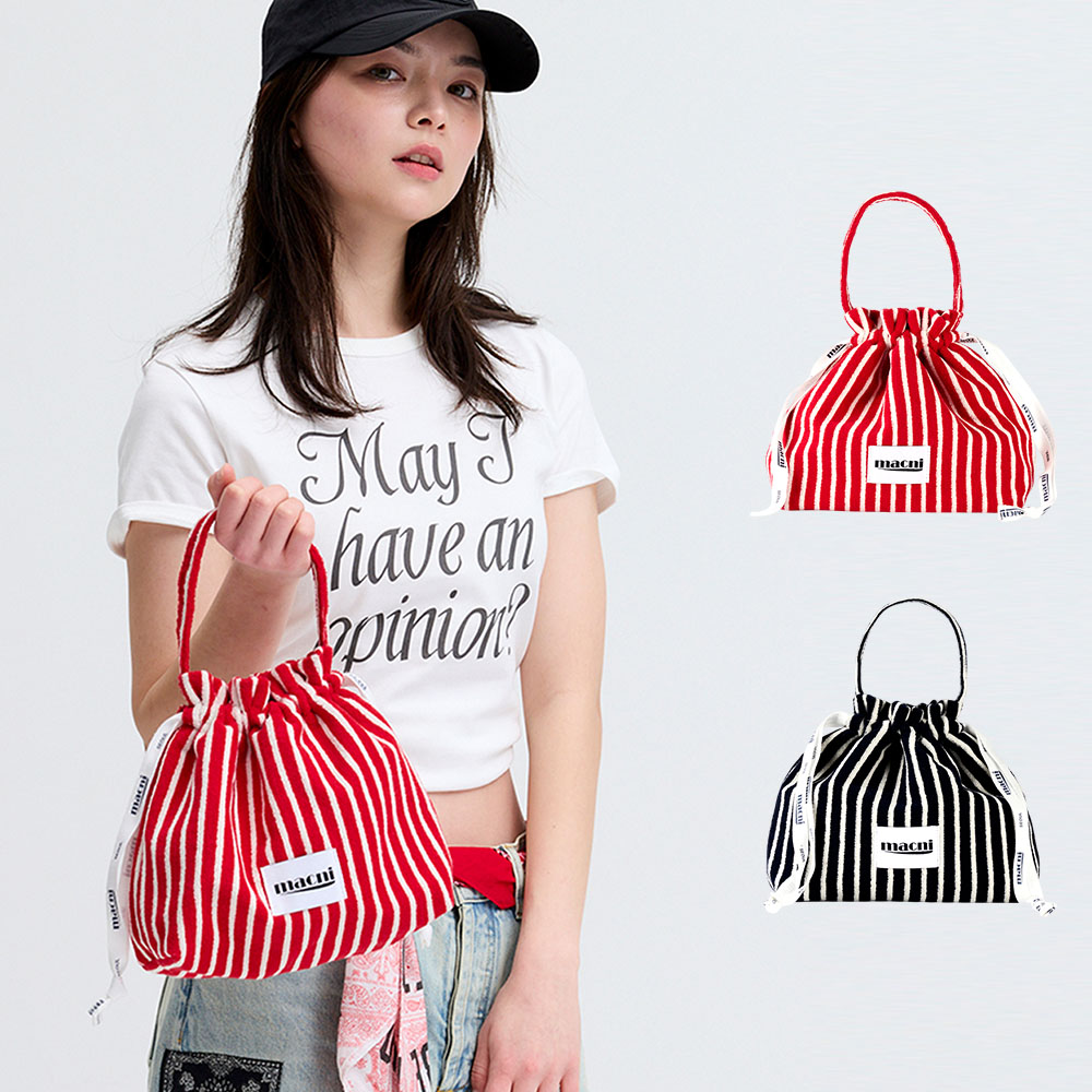 마크니 테리 스트링 파우치 백 2컬러