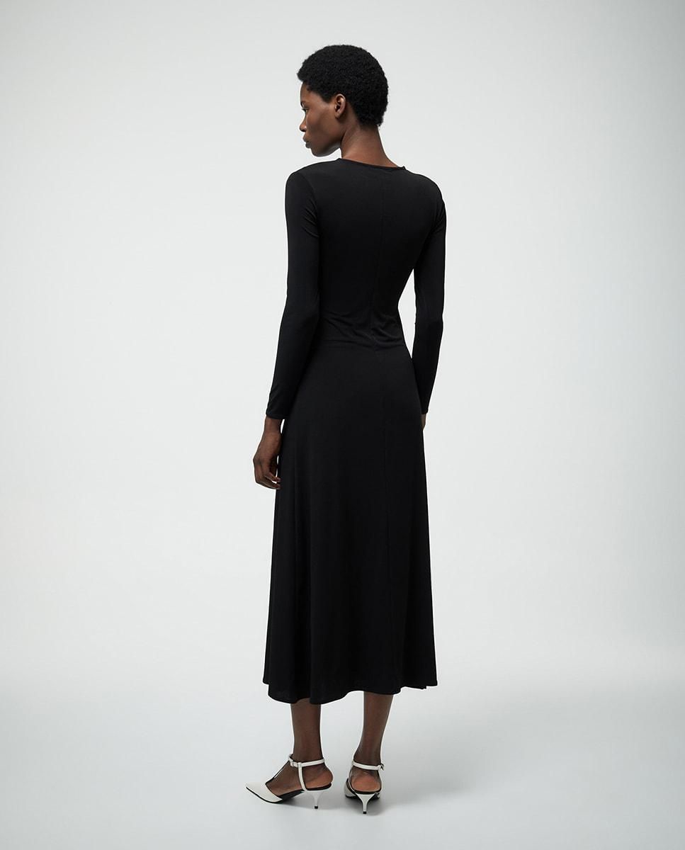 스페라 바이컬러 배색 미디 원피스 56262109202 NEGRO - 상세 이미지 4