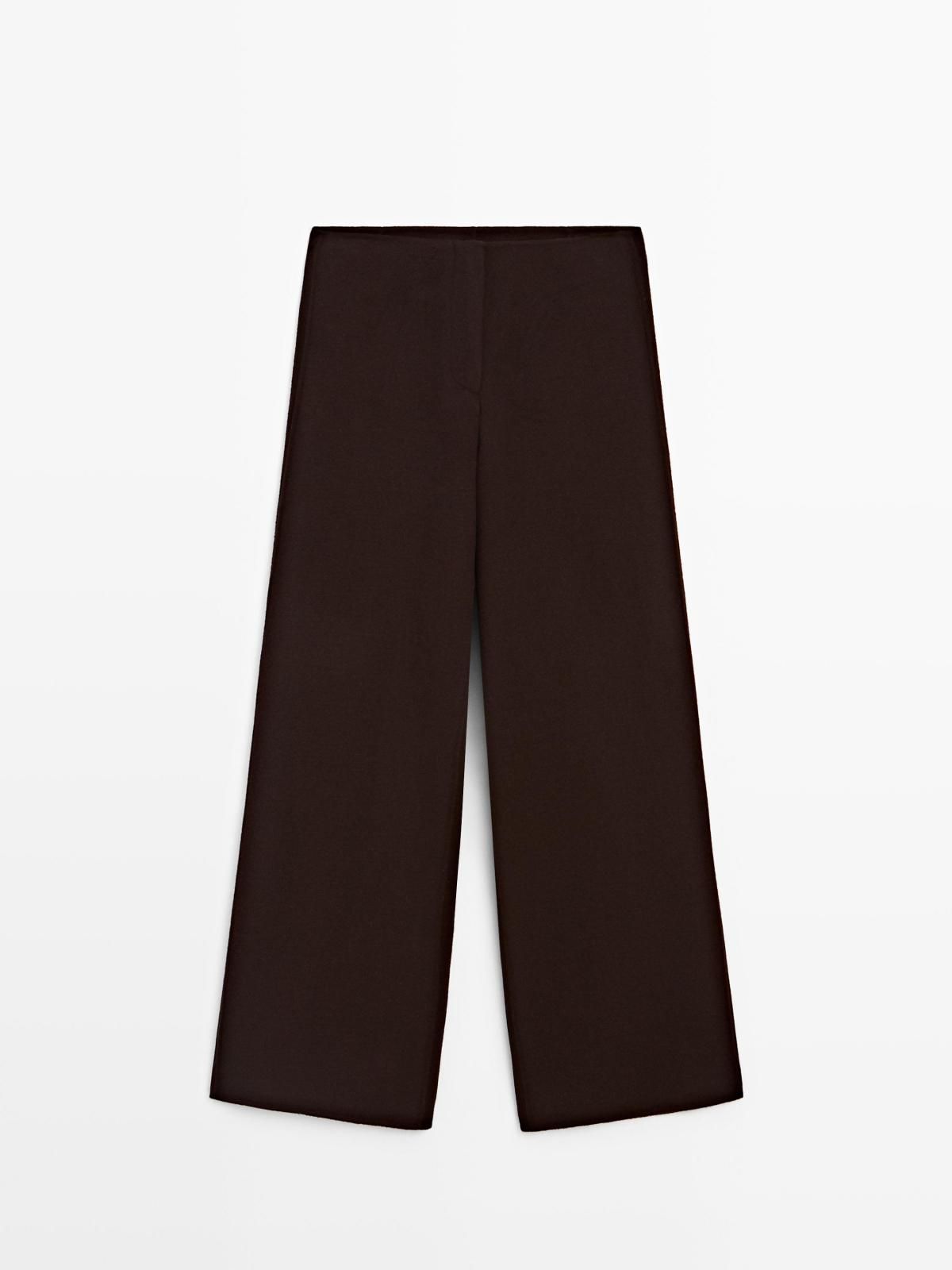 마시모두띠 울 블렌드 스트레이트 와이드 팬츠 6426/976 BROWN - 상세 이미지 5