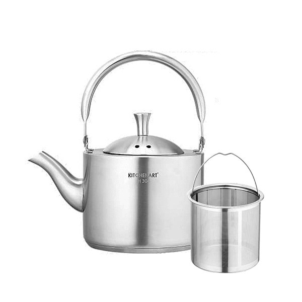키친아트 스텐304 인덕션 주전자 차망주전자 1.5L, 1개 - 상품 이미지