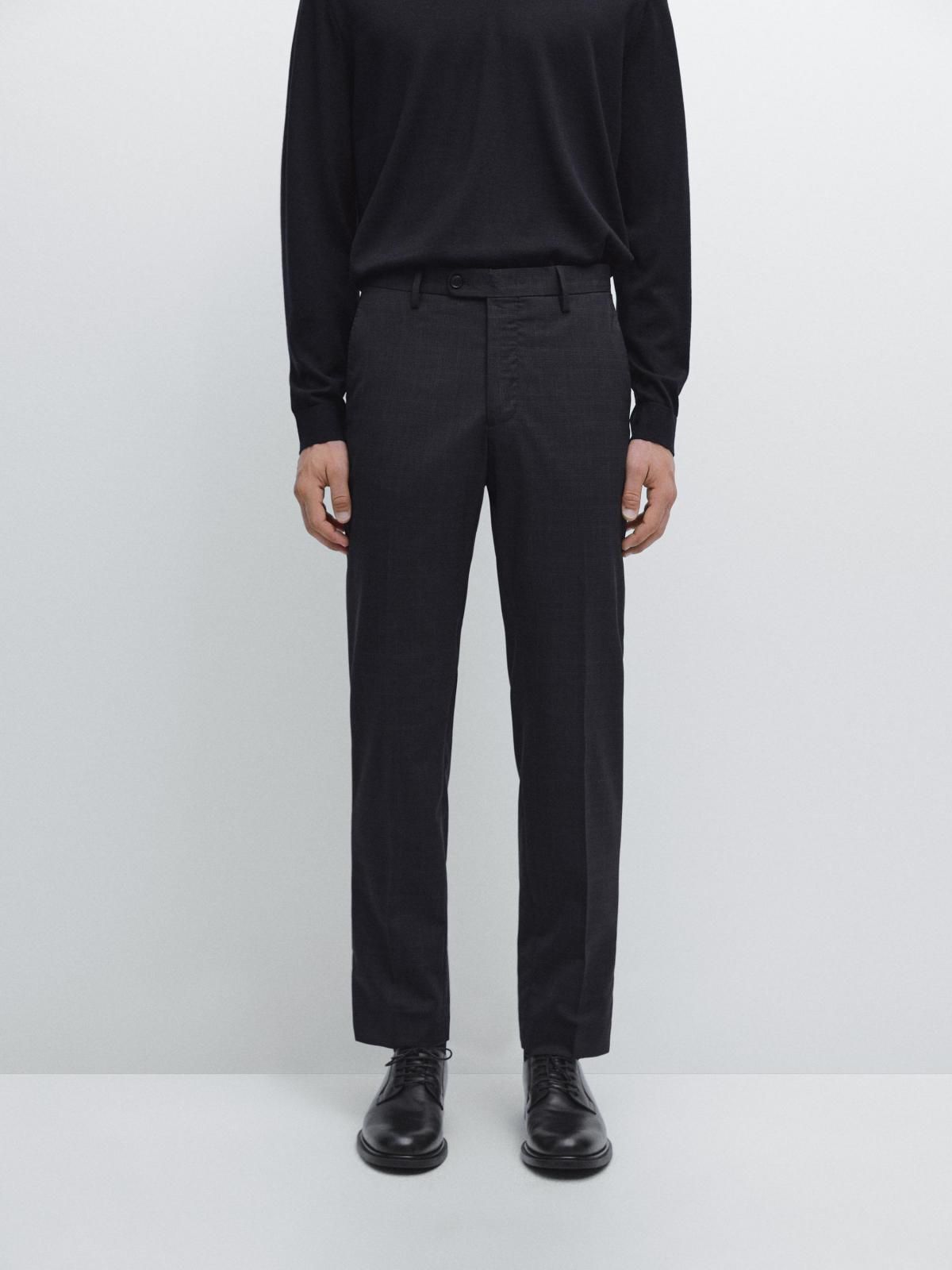 마시모두띠 체크 클래식 울 테일러드 정장 팬츠 3513/509 NAVY BLUE - 메인 이미지