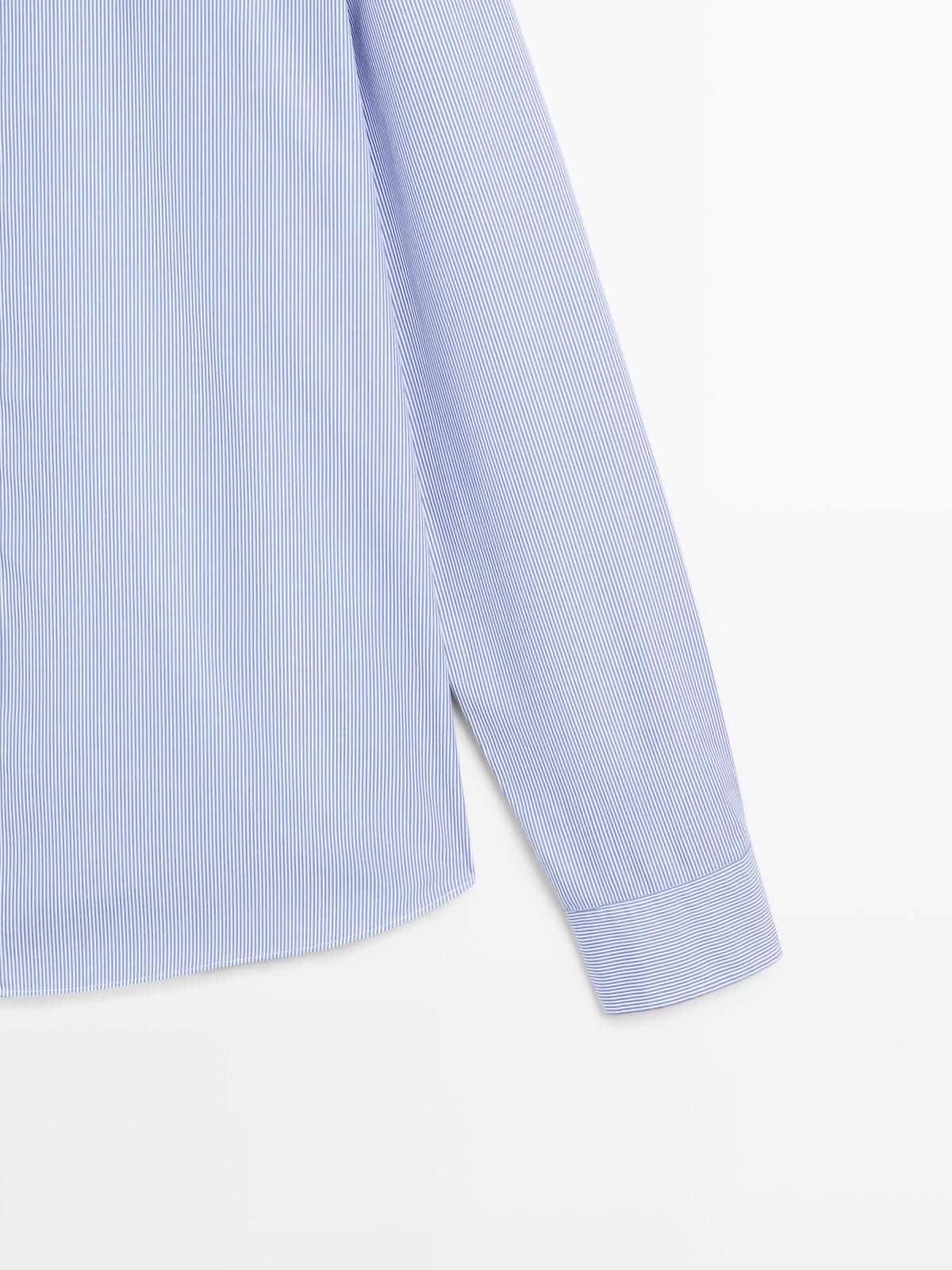 마시모두띠 스트라이프 레귤러핏 코튼 긴팔 셔츠 2000/291 NAVY BLUE - 상세 이미지 5