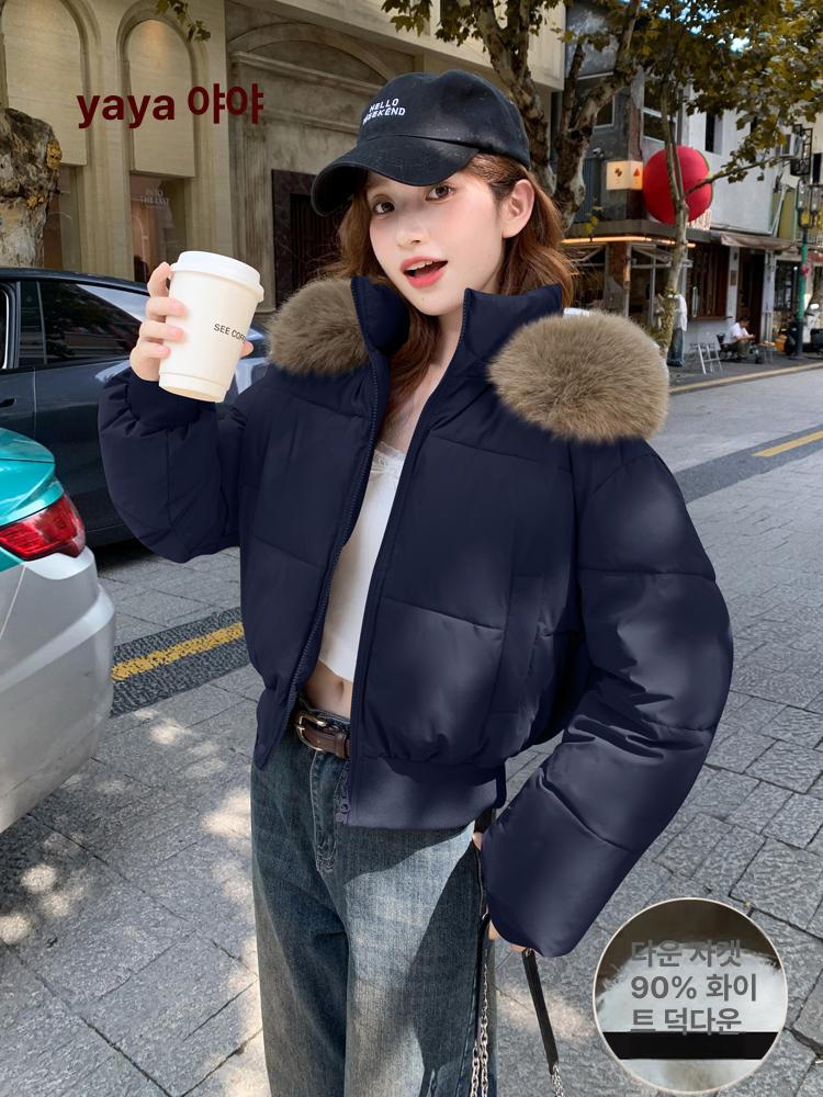여성 겨울 숏 패딩 점퍼  블랙 S 45~52.5kg - 상세 이미지 5