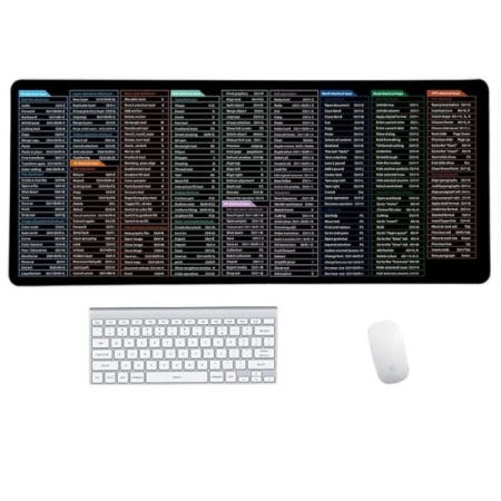 [해외]퀵 키 키보드 마우스 패드, 사무실 소프트웨어 단축키 패턴이 있는 미끄럼 방지 책상 매트, 업그레이드된 확장 대형 고무 베이스 부드러운 천 패드 매트