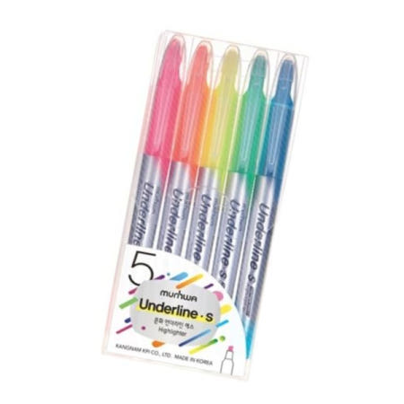 소모품 문화연필 형광펜 언더라인S (1개) 5색세트