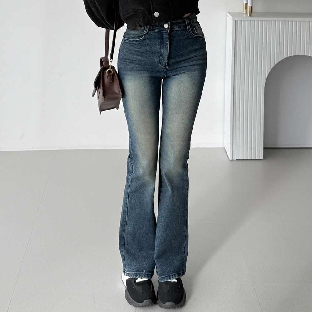 폴오빙 부츠컷 데님팬츠 워싱 허리스판 AA1150 - 상세 이미지 4