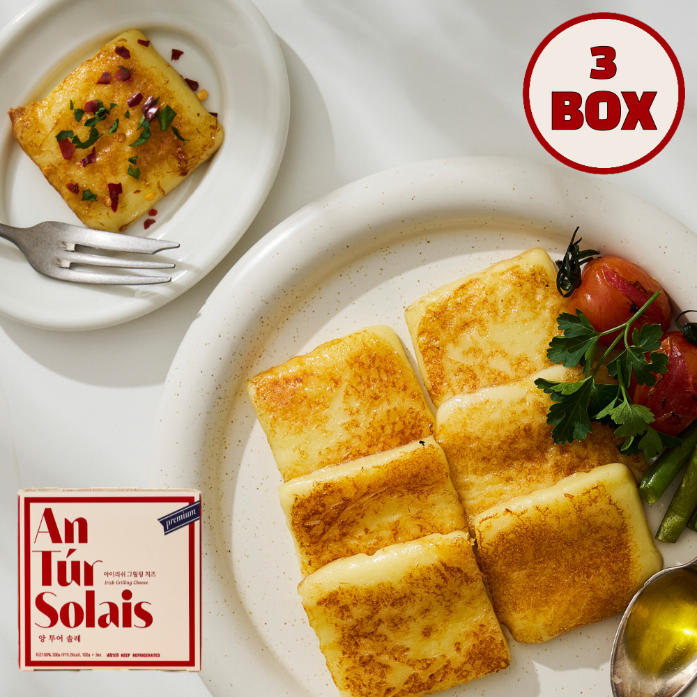 [3박스] 앙투어솔레 아일랜드 구워먹는 치즈 300g 자연방목 목초유 100% 슬라이스 x 3장 제품 이미지
