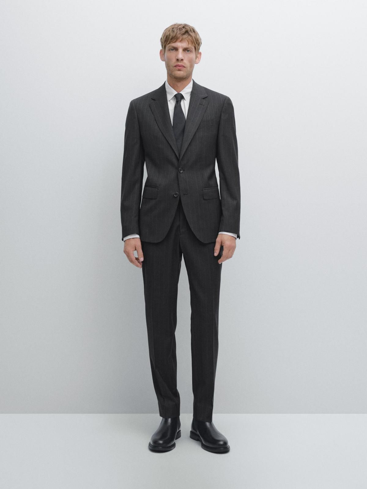 마시모두띠 클래식 핀스트라이프 울 수트 블레이저 3561/544 GREY - 상세 이미지 2