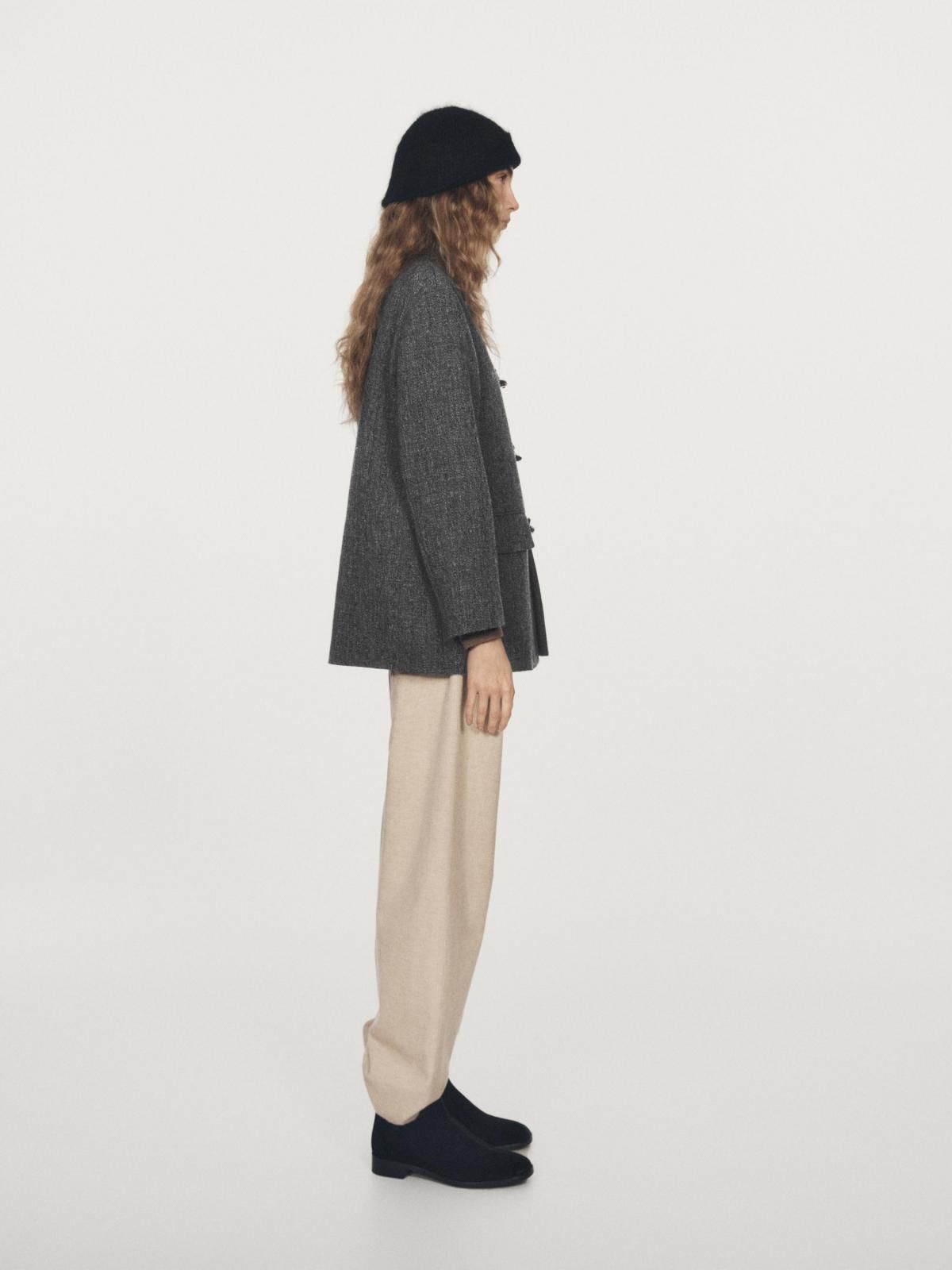 마시모두띠 울 블렌드 하이넥 미디 더플 코트 6461/703 GREY - 상세 이미지 5