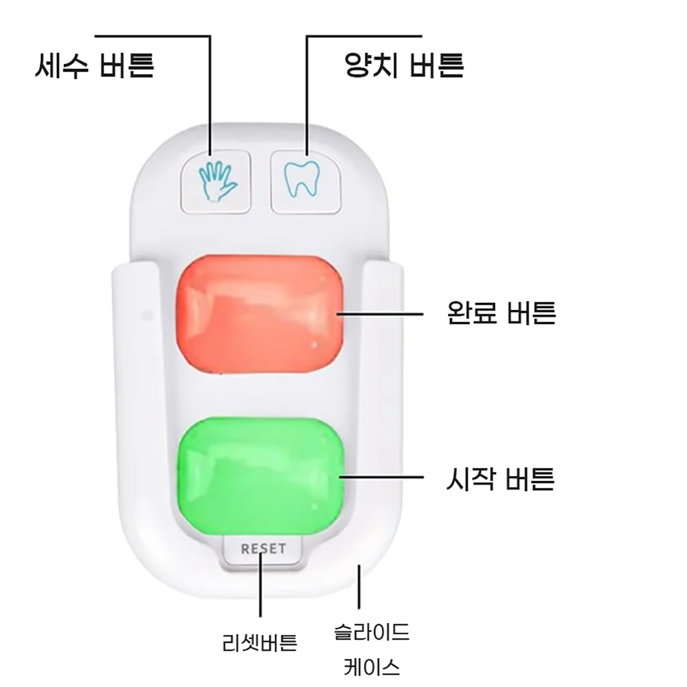 양치 타이머 세수 세면 손씻기 벽부착 버튼 알림 - 상세 이미지 2