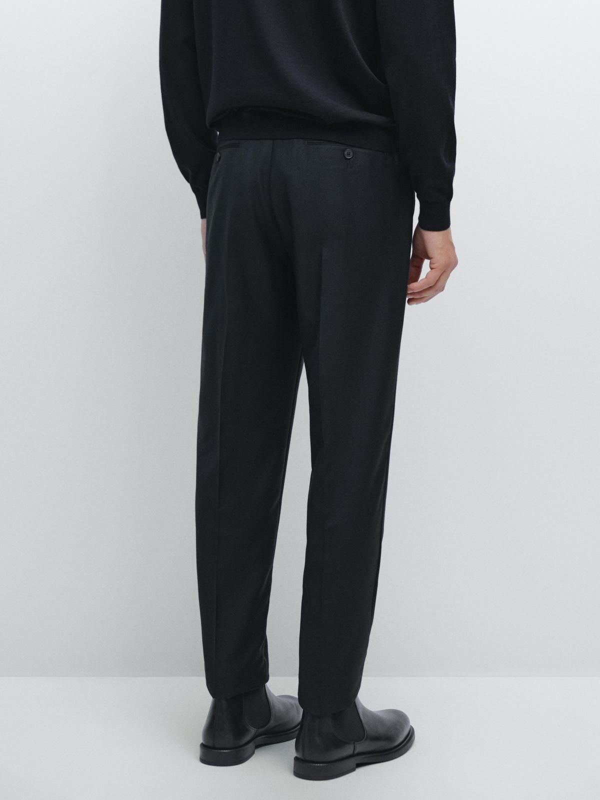 마시모두띠 마이크로 텍스처 울 슬림핏 정장 팬츠 3507/505 NAVY BLUE - 상세 이미지 3