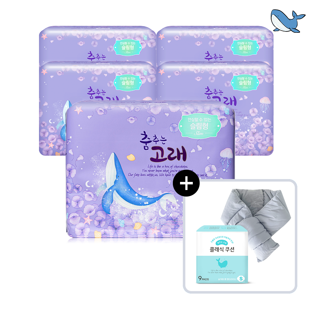 춤추는고래 대용량 생리대 오버나이트 18P x 5팩 /90매 - 상품 이미지