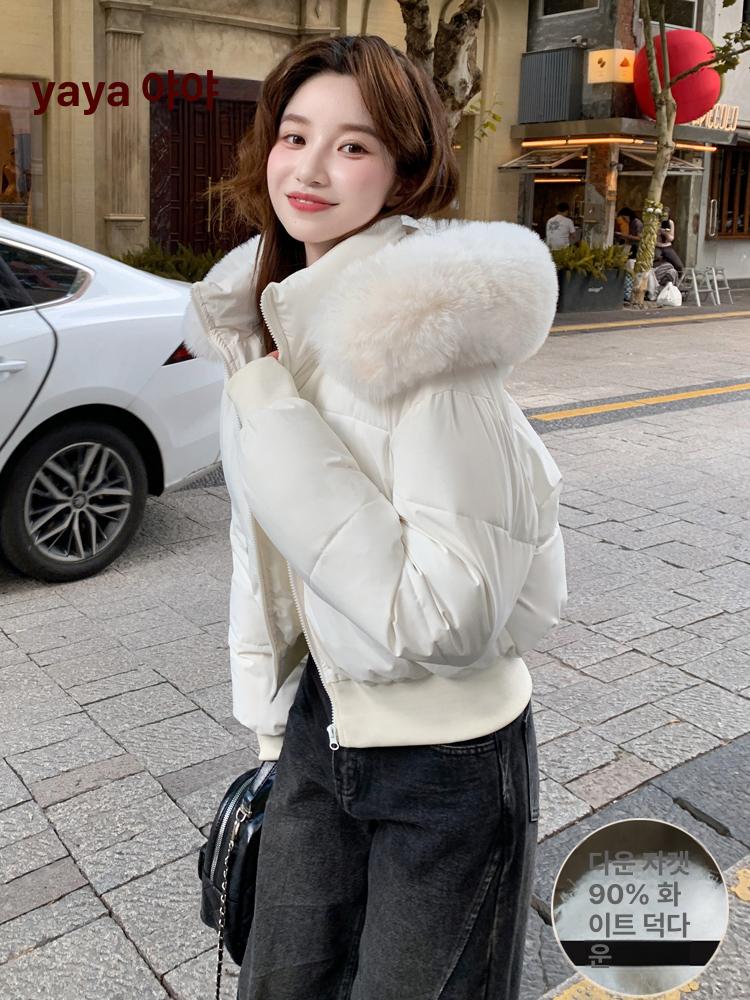 여성 겨울 숏 패딩 점퍼  블랙 S 45~52.5kg - 상품 이미지