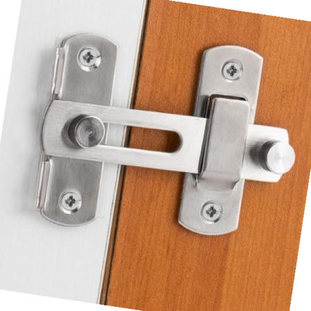 랜드무역 도어걸쇠 스텐 도어 판걸고리 걸쇠 잠금장치