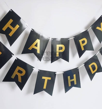 [트렌디프레소협력사]데이슬롯 가랜드 해피버스데이 블랙 베이비샤워 파티 생일