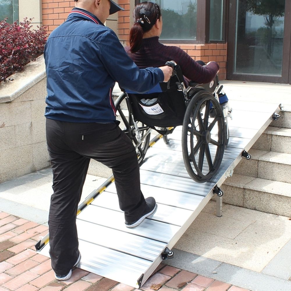 장애인 휄체어 경사로발판 단차 고무 주차장 접이식 경사판 - 상세 이미지 2