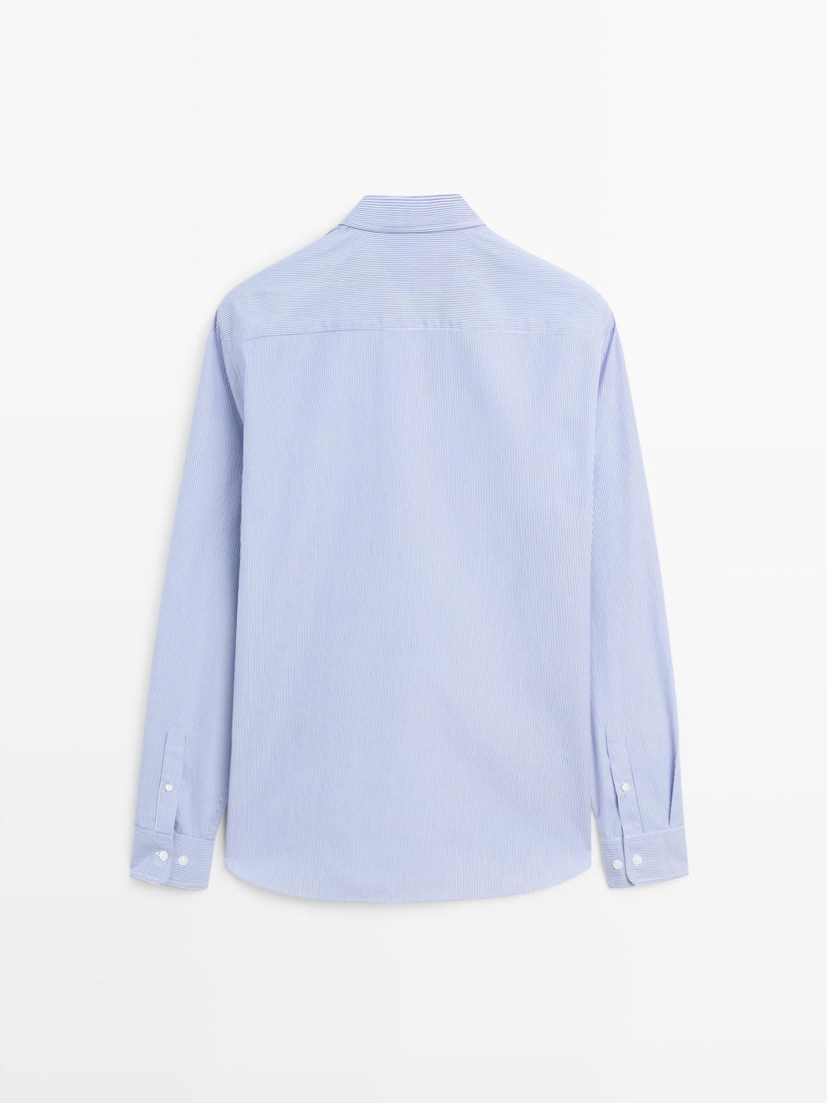 마시모두띠 스트라이프 레귤러핏 코튼 긴팔 셔츠 2000/291 NAVY BLUE - 상세 이미지 2