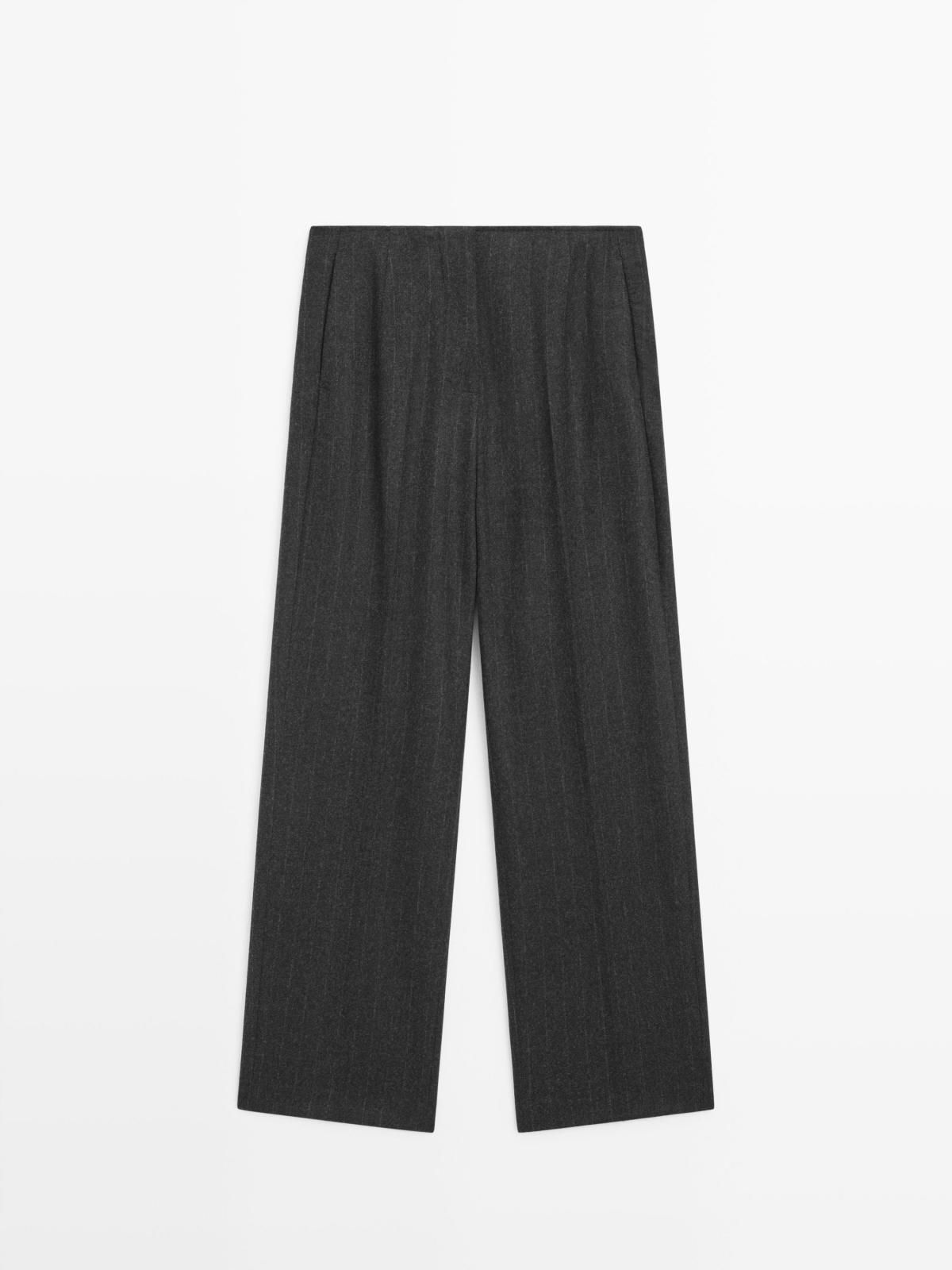 마시모두띠 핀스트라이프 울 혼방 슬랙스 팬츠 5054/901 DARK GREY - 상세 이미지 5