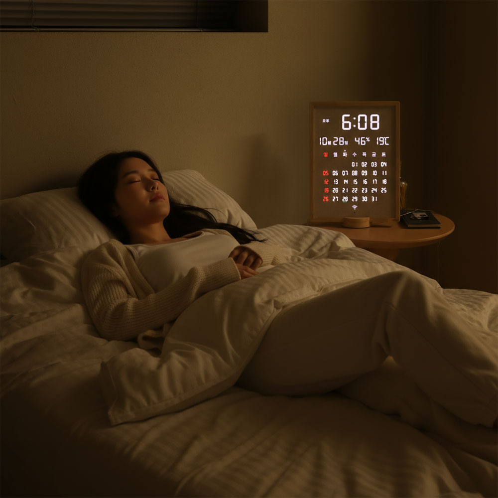 오아 캘린더 LED 벽시계 디지털 무소음 벽걸이 시계 거실 사무실 전자 달력 개업 선물