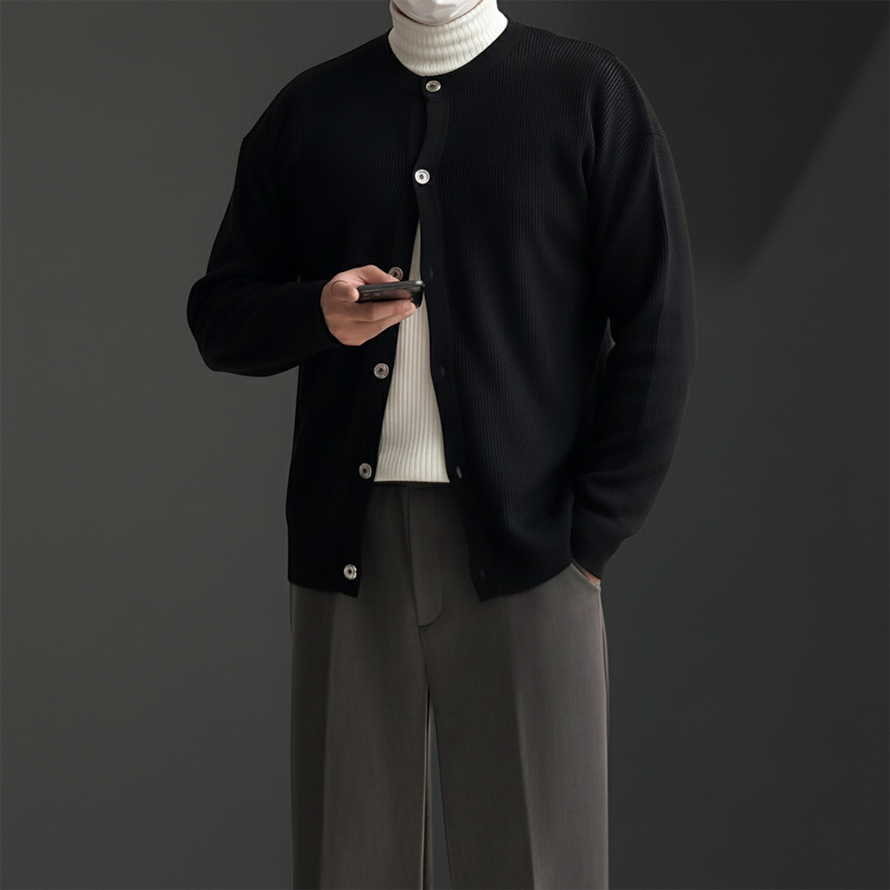 1+1 남자크롭가디건 남자라운드가디건 - 상세 이미지 3