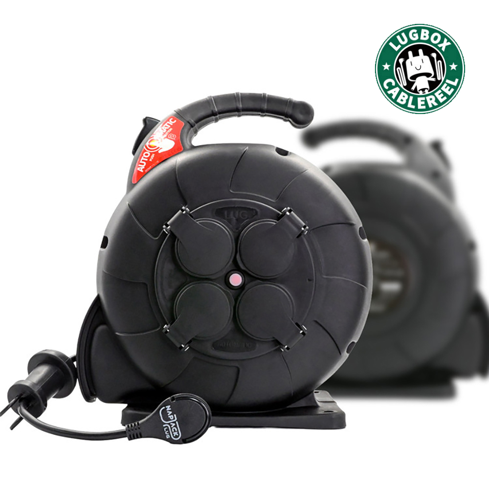 러그박스 오토릴선 전기릴선20M 캠핑리드선 자동 올블랙 캡형 제품 이미지