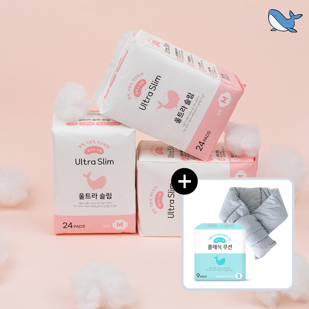 춤추는고래 대용량 생리대 중형 24P x 3팩 /72매 제품 이미지