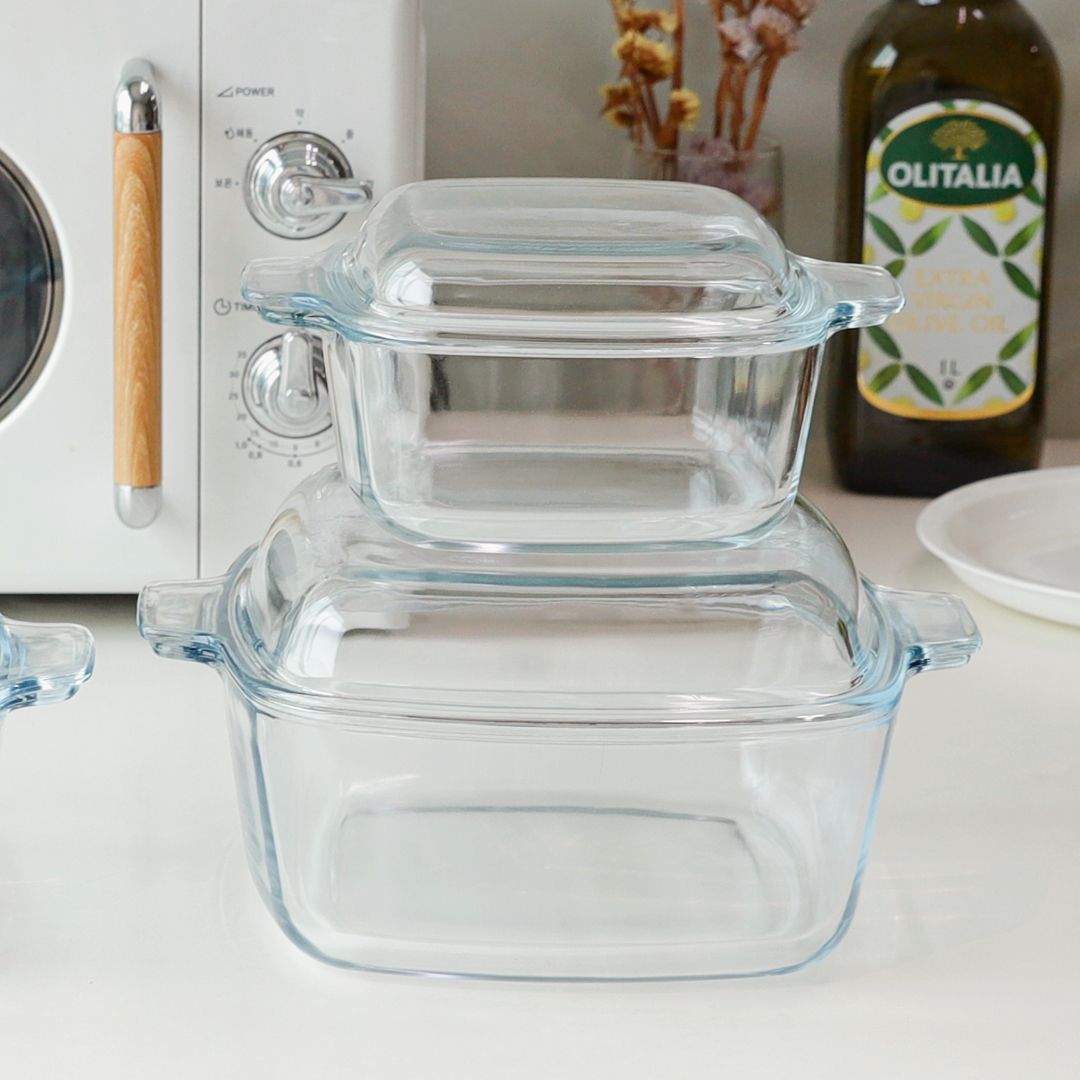 내열유리그릇 유리 용기 찜기 파스타 그라탕 전자레인지용 오븐 글라스 1000ml0 - 상세 이미지 2