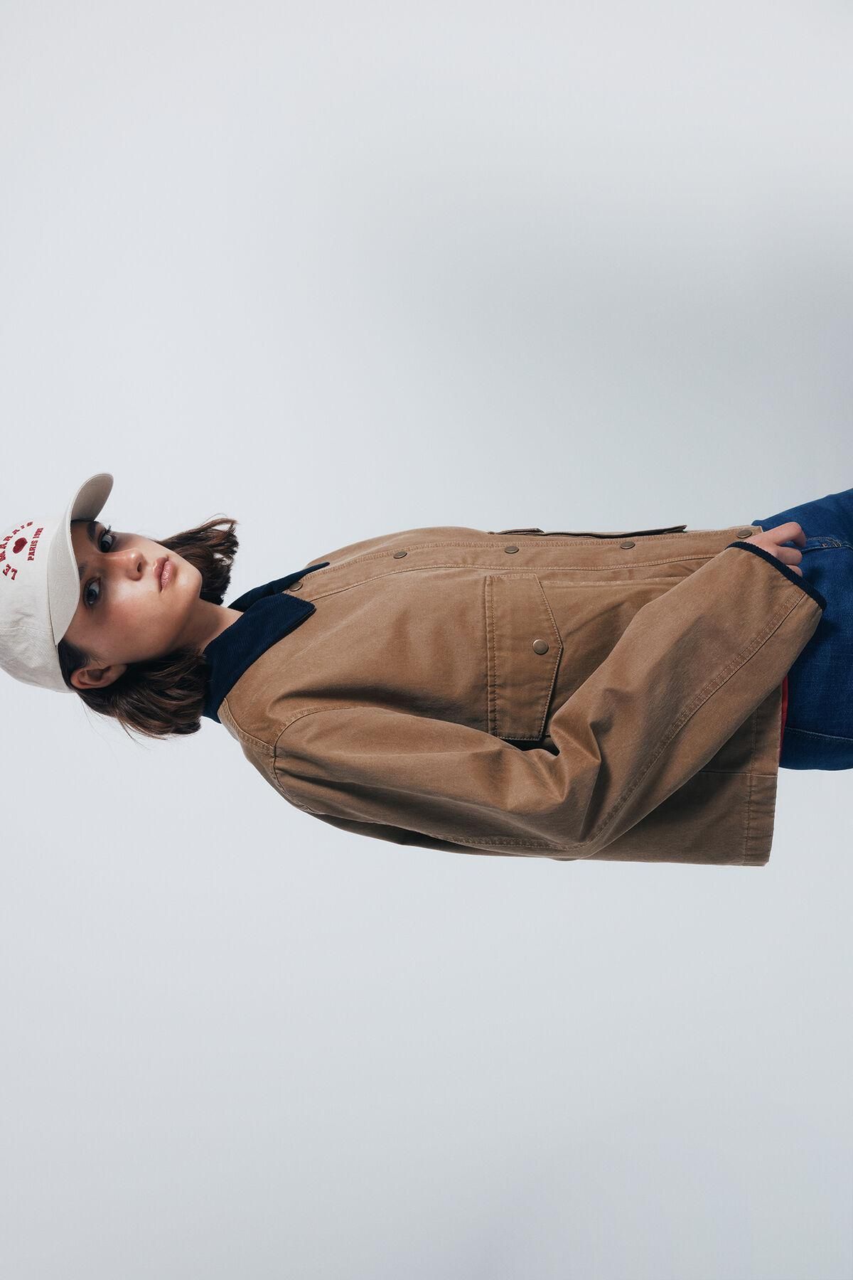 스프링필드 테크니컬 왁스 크롭 재킷 배색카라 8272805 BEIGE - 상세 이미지 2