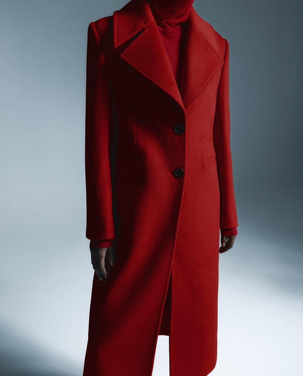 스페라 프리미엄 울 레드 테일러드 롱 코트 56230203004 ROJO - 상세 이미지 2