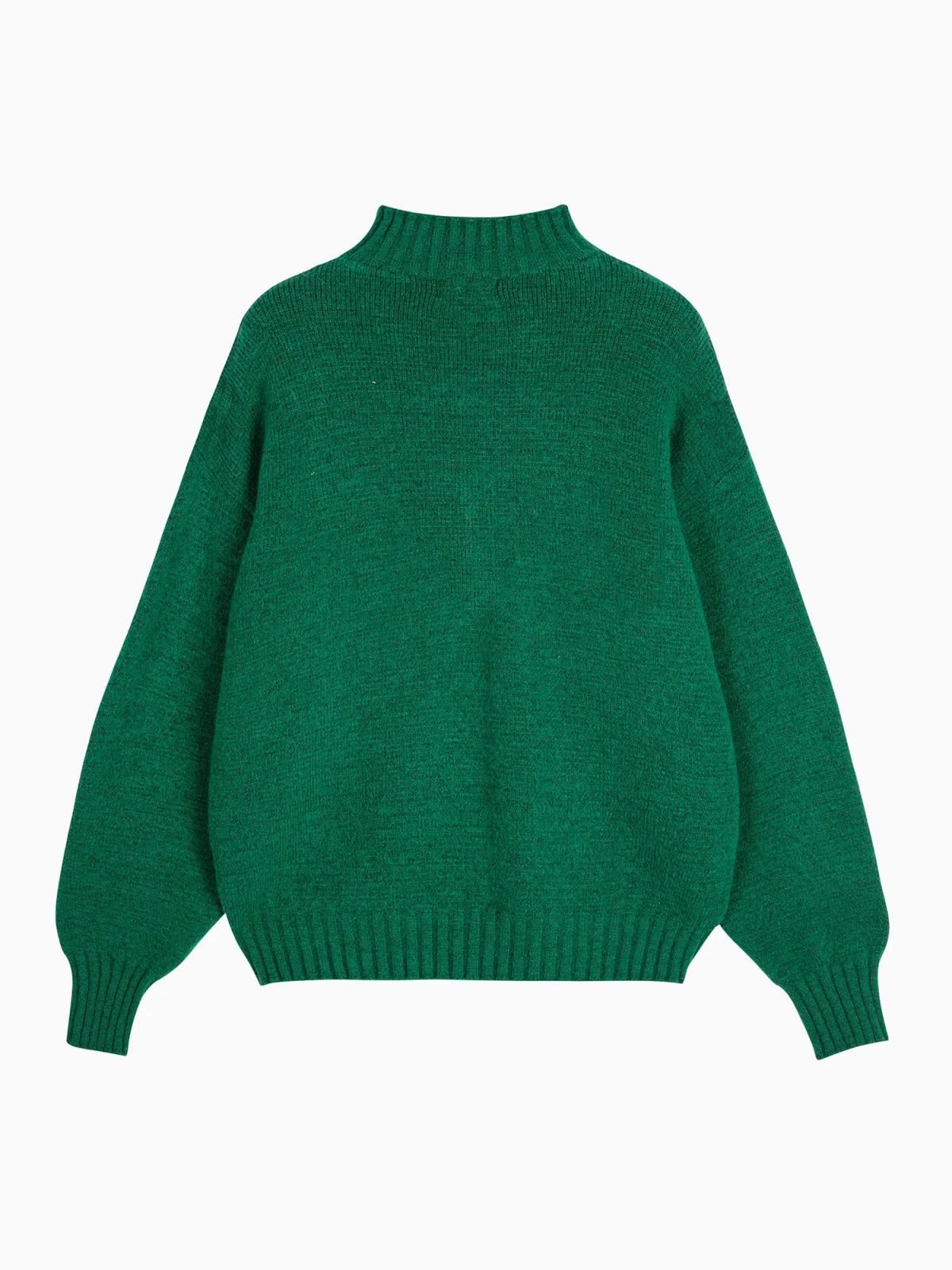 보보쇼즈 플로럴 터틀넥 루즈핏 니트 스웨터 b225fd010 ONE COLOR - 상세 이미지 3