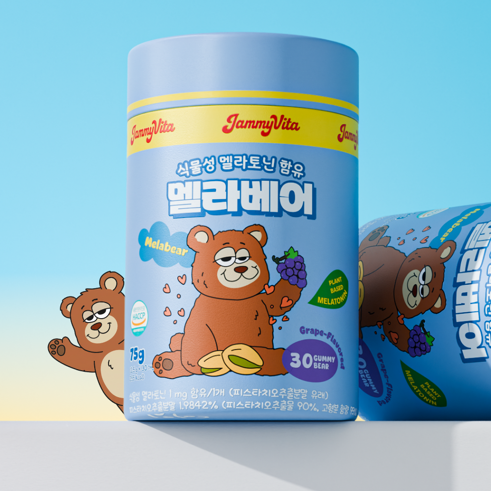 자미비타 식물성 멜라토닌 젤리 멜라베어 어린이 멜라토닌 30구미, 1개 - 상품 이미지