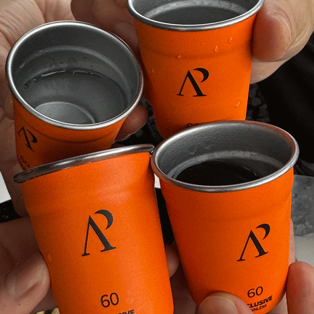 아필 스테인레스 캠핑 스택 소주잔 세트 4P 60ml, 시그니쳐오렌지 이미지 8