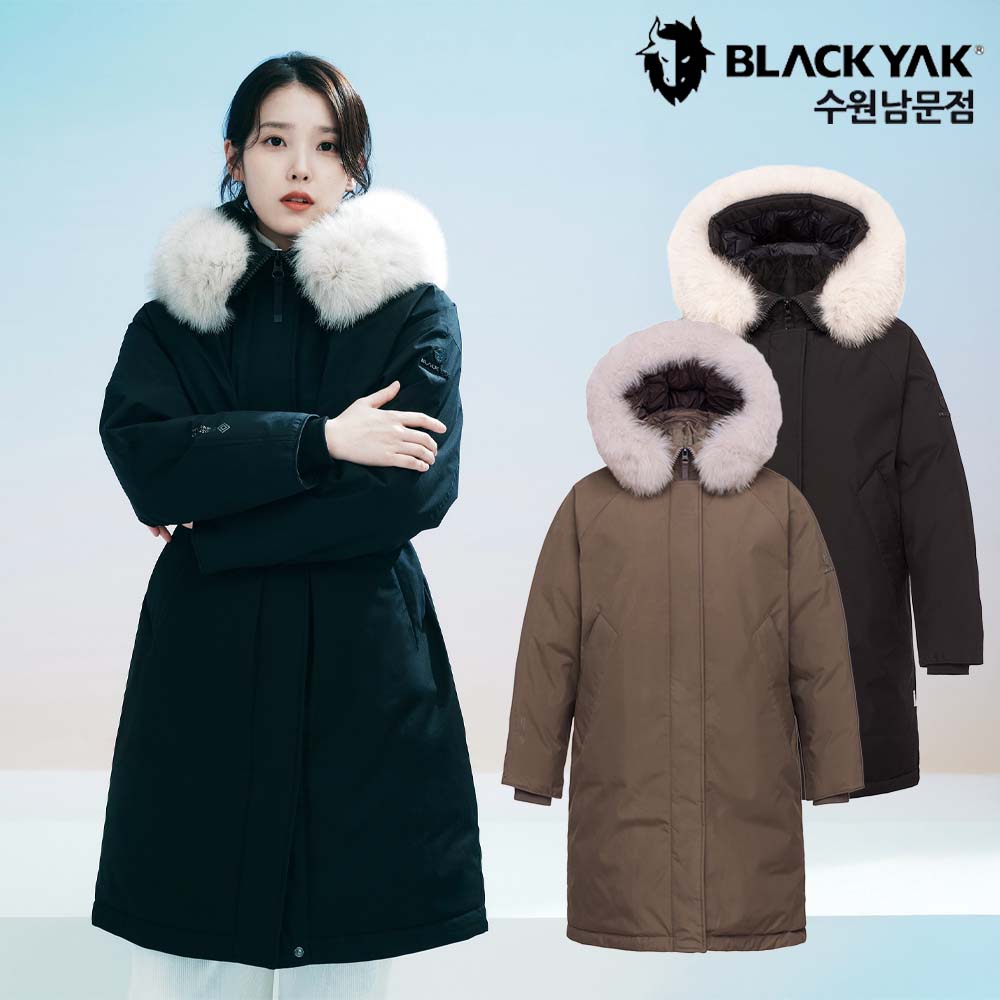 블랙야크 아이유 여성 겨울 롱 패딩 구스 다운 점퍼 거위털 파카 히마 wsp 롱 다운 자켓 - 상품 이미지
